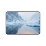 Winter Nature-Themed Desk Mat with Snowy Mountain Reflection for a Serene Workspace