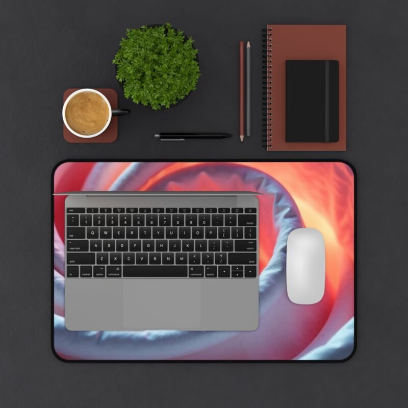 Fiery Rose Aesthetic Desk Mat Vibrant Floral Design for Creative Workspaces - Image 3