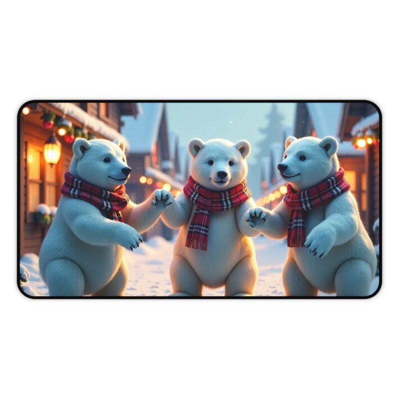 Winter Desk Mat with Cheerful Polar Bears for Cozy Workspaces - Image 5