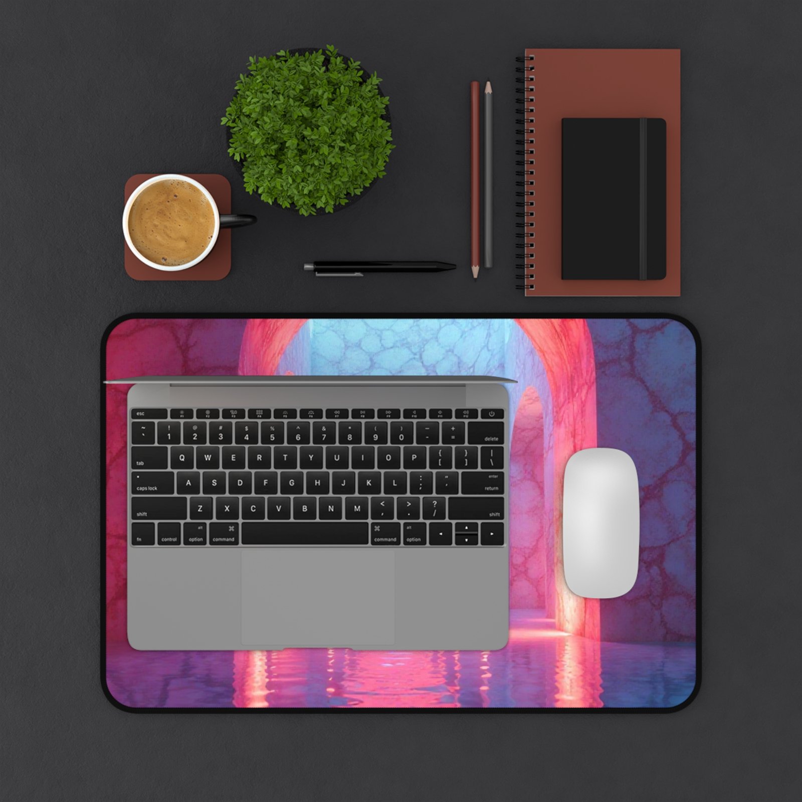 Calming Desk Mat with Dreamy Pink and Blue Hues for a Tranquil Workspace - Image 3