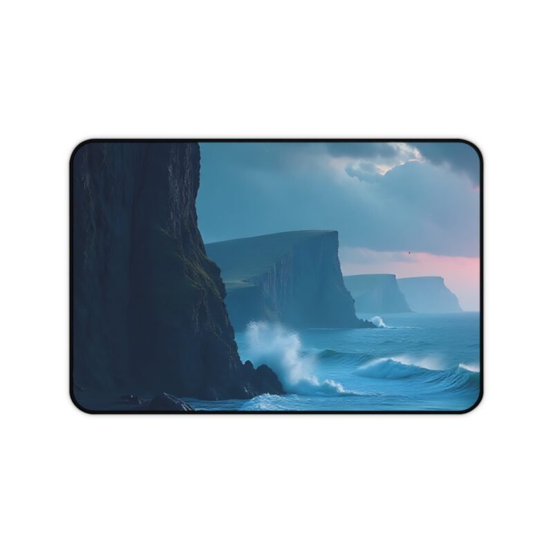 Coastal Desk Mat with Sunset Cliff Design for Inspiring and Serene Workspaces