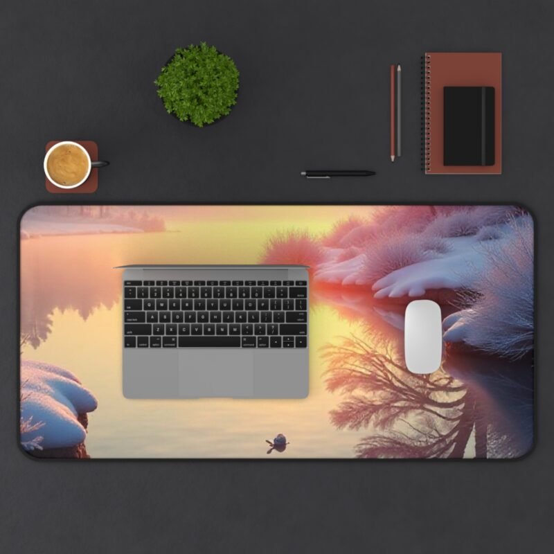 Winter Sunrise Nature-Themed Desk Mat for a Serene and Elegant Workspace - Image 11