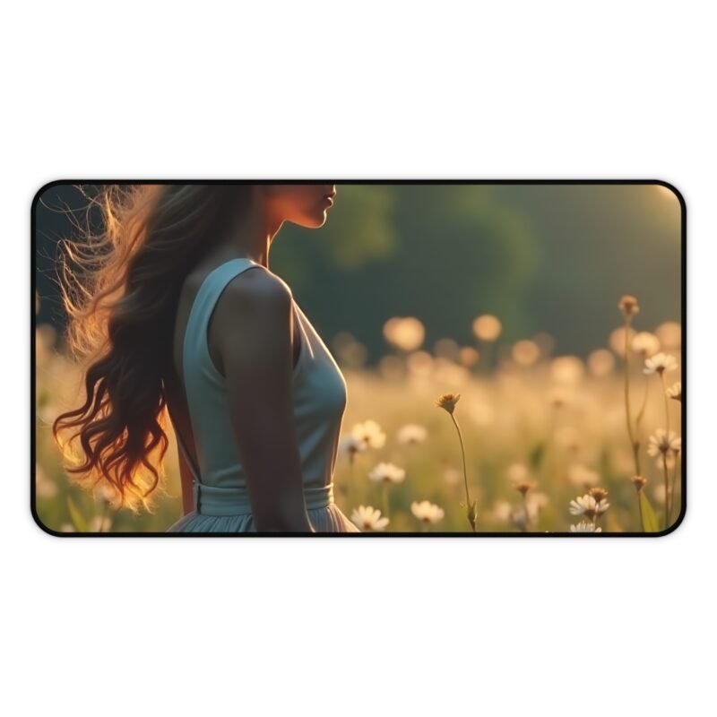 Sunset Meadow Desk Mat with Elegant Golden Hour Design for Tranquil Workspaces - Image 5