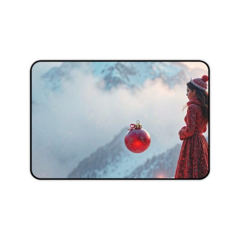 Christmas Desk Mat with Winter Wonderland Theme for Festive Holiday Decor