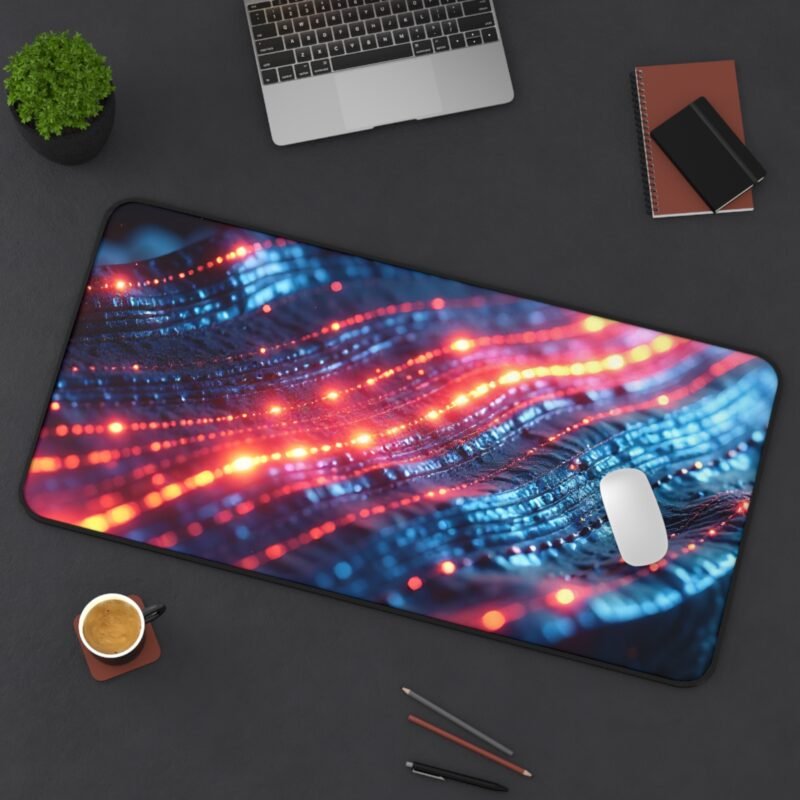 Cyberpunk Desk Mat with Neon Circuit Design for Tech Enthusiasts and Creators - Image 12