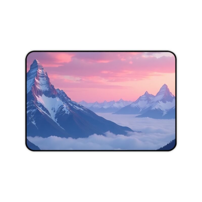 Mountain Desk Mat with Sunrise Design for a Serene and Inspiring Workspace