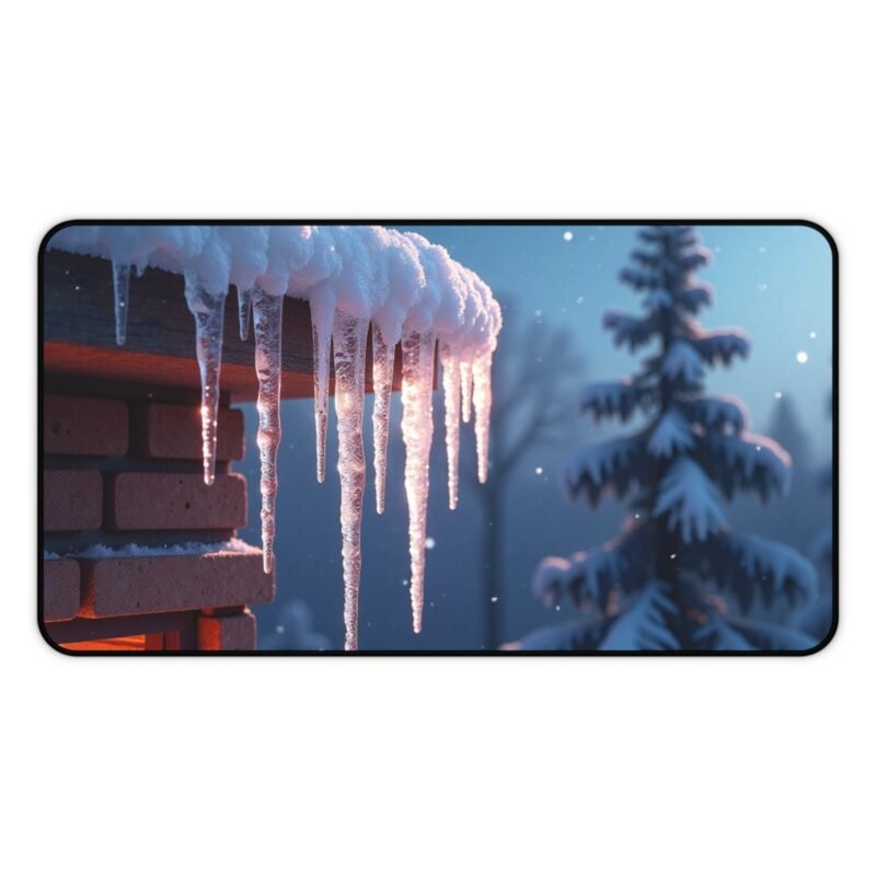 Winter Desk Mat with Cozy Cabin Design and Snowy Wonderland Aesthetic - Image 5