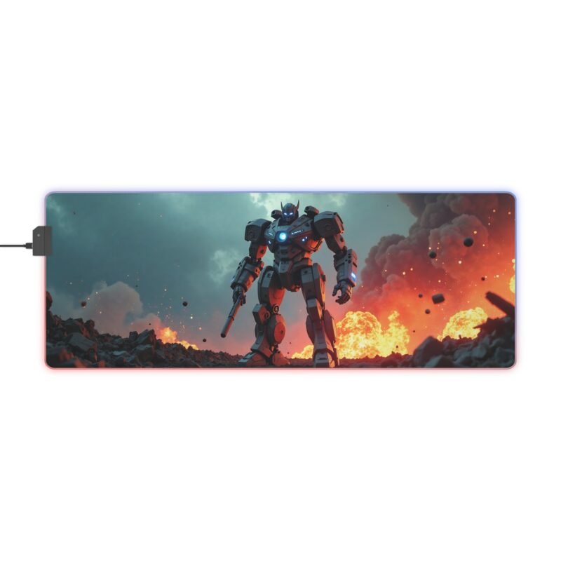 Gaming Mouse Pad RGB with Mech Warrior Design for Precision and Immersive Gameplay