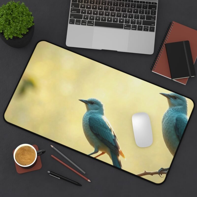 Nature Desk Mat with Majestic Birds and Leafy Design for a Calm and Elegant Workspace - Image 8