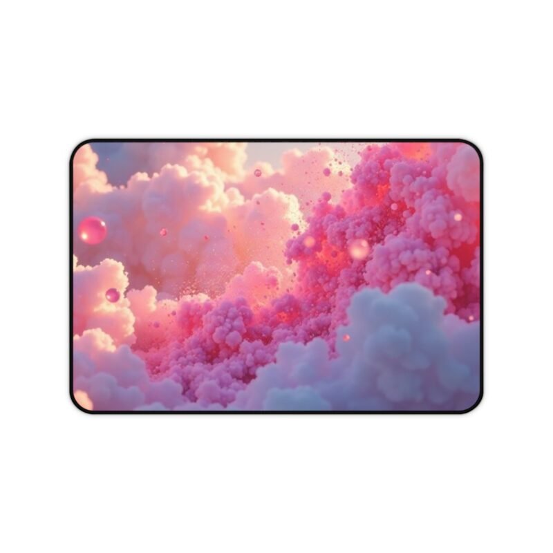 Aesthetic Desk Mat with Dreamy Pink Sky Design for Inspiring Workspaces