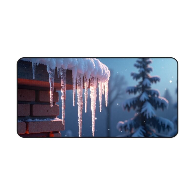 Winter Desk Mat with Cozy Cabin Design and Snowy Wonderland Aesthetic - Image 9