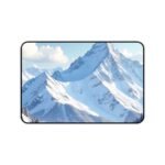 Winter Mountain Desk Mat with Alpine Snowy Landscape for a Serene Workspace