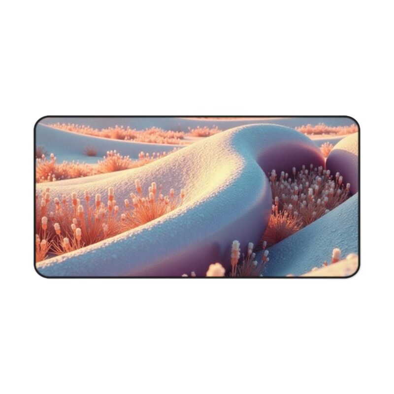 Desert Landscape Desk Mat with Serene Sand Dunes and Golden Flora - Image 9