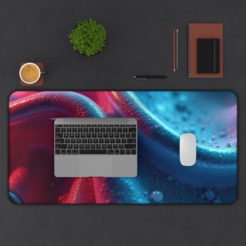 Abstract Desk Mat with Fluid Gradient Design in Blue and Red - Image 11