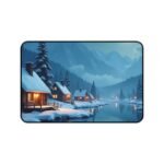 Winter Desk Pad with Serene Snowy Landscape for a Cozy Workspace