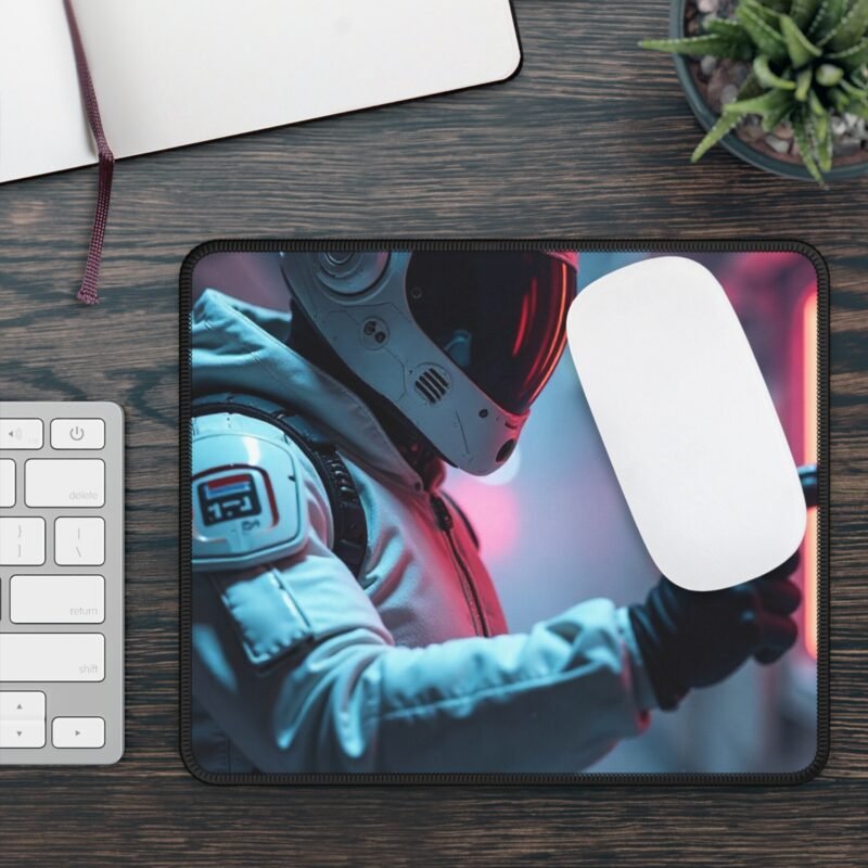 Sci-Fi Gaming Mouse Pad with Futuristic Astronaut and Neon Galaxy Design - Image 3