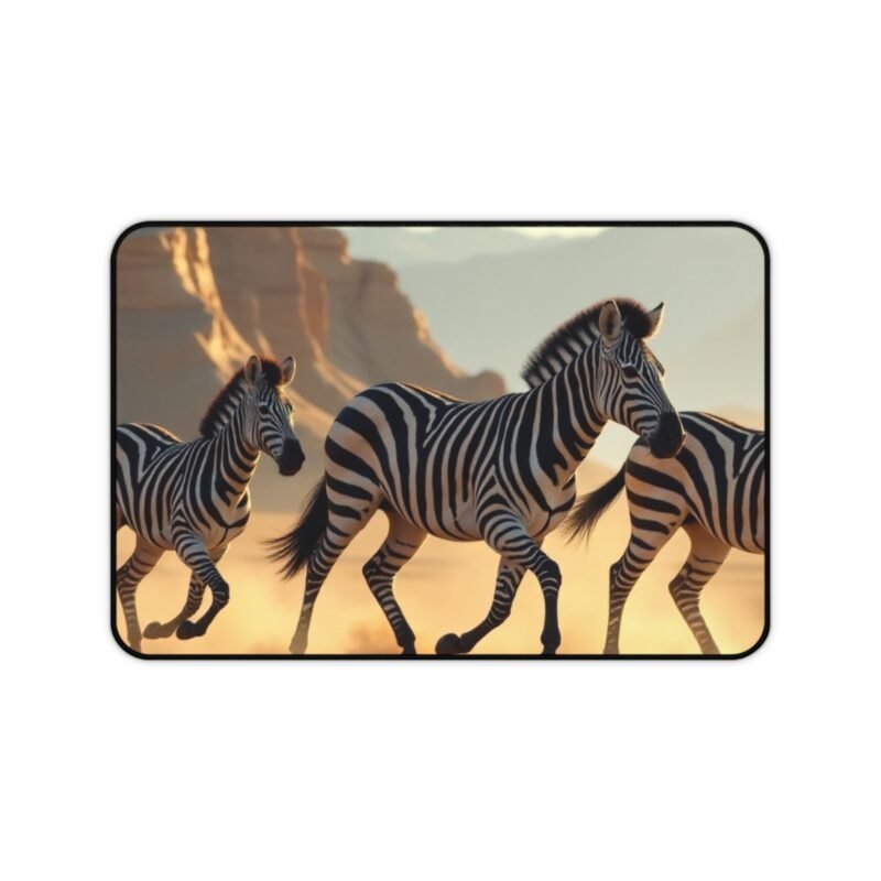 Zebra Desk Mat with African Savannah Design for Nature-Inspired Workspaces