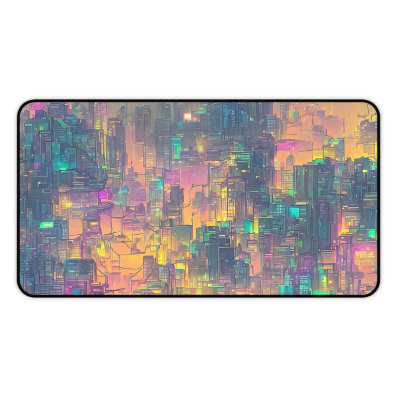 Cyberpunk Mouse Pad - Neon-Lit Futuristic Cityscape for Vibrant and Inspiring Workspaces - Image 5