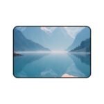 Nature Desk Mat with Serene Mountain Landscape and Relaxing Lake Reflection