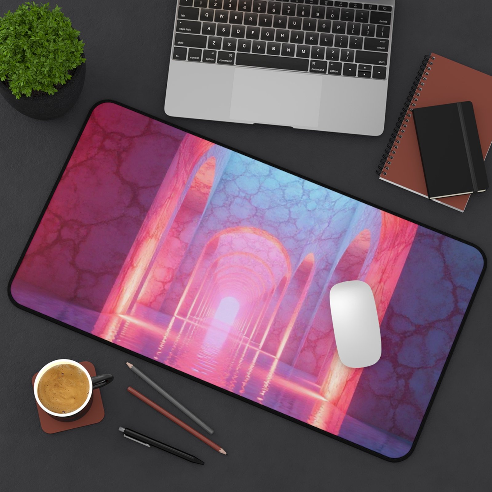 Calming Desk Mat with Dreamy Pink and Blue Hues for a Tranquil Workspace - Image 8