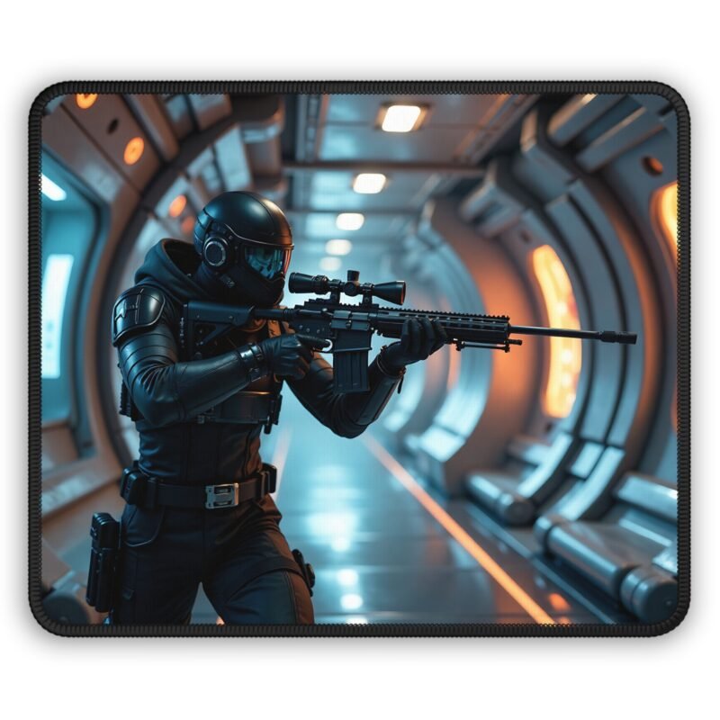 Sci-Fi Gaming Mouse Pad with Futuristic Soldier Design for Immersive Gameplay