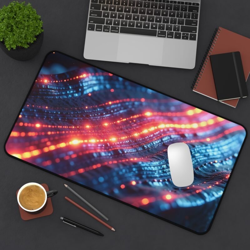 Cyberpunk Desk Mat with Neon Circuit Design for Tech Enthusiasts and Creators - Image 8