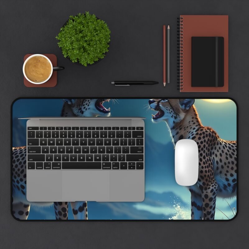 Cheetah Desk Mat with Full Moon Design for Bold and Inspiring Workspaces - Image 7