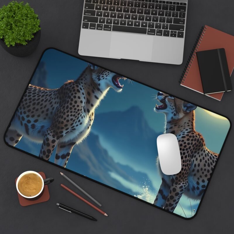 Cheetah Desk Mat with Full Moon Design for Bold and Inspiring Workspaces - Image 8