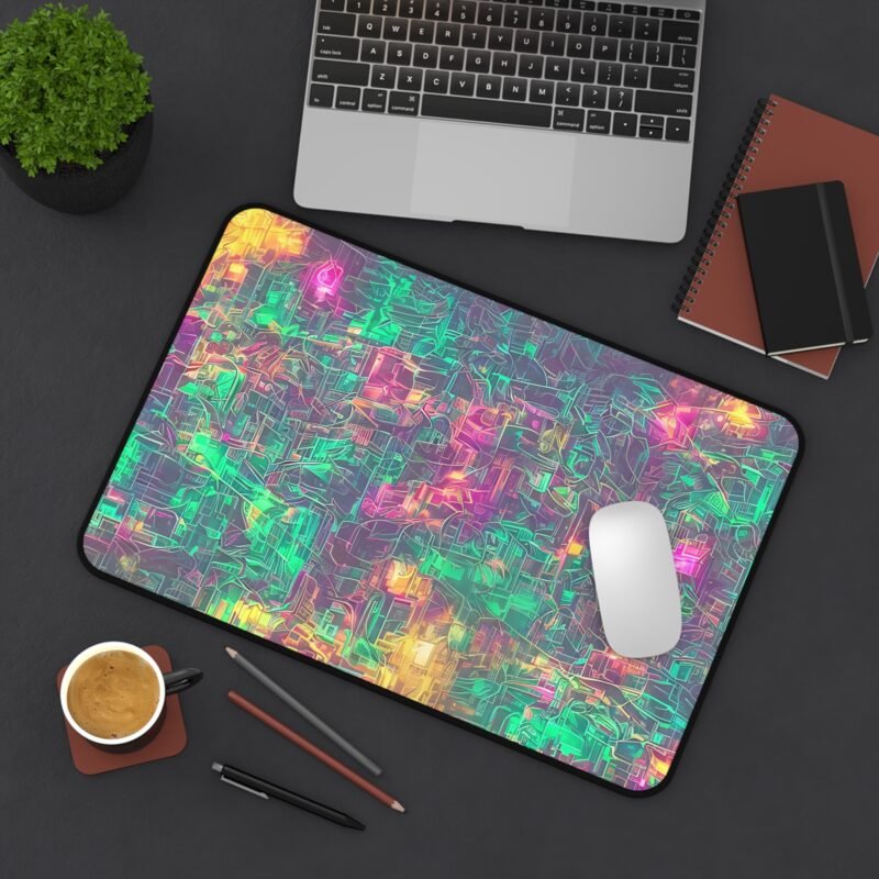 Cyberpunk Desk Mat - Neon-Futuristic Design for Gamers and Creators - Image 4