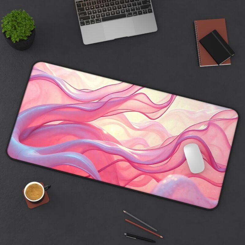 Aesthetic Desk Mat with Ethereal Pinks and Iridescent Blues for a Dreamy Workspace - Image 12