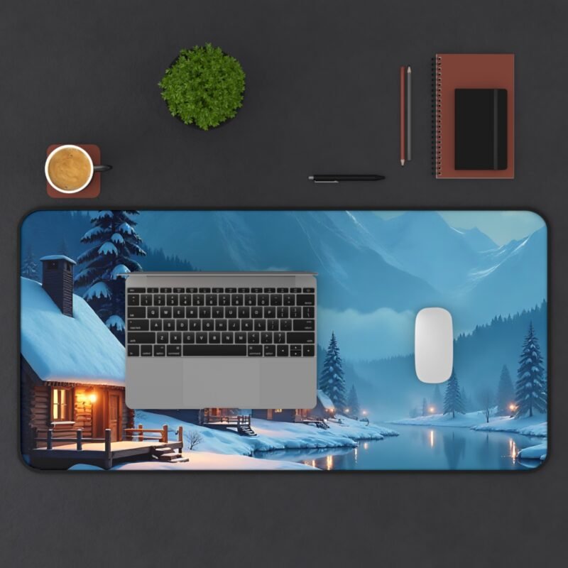 Winter Desk Pad with Serene Snowy Landscape for a Cozy Workspace - Image 11