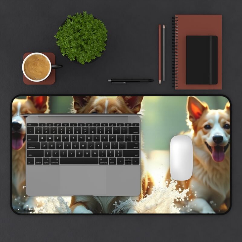 Corgi Desk Mat with Forest Stream Design for Vibrant and Playful Workspaces - Image 7