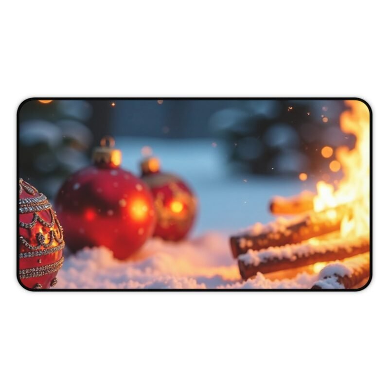 Festive Christmas Desk Mat with Cozy Winter Scene and Holiday Charm - Image 5