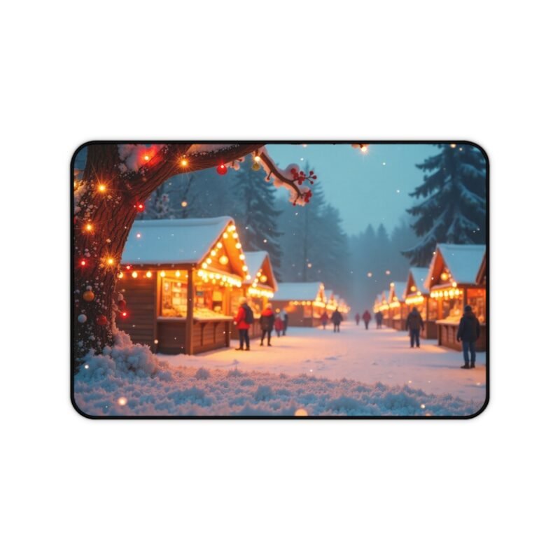 Winter Wonderland Christmas Desk Mat for Festive Holiday Decor and Gift