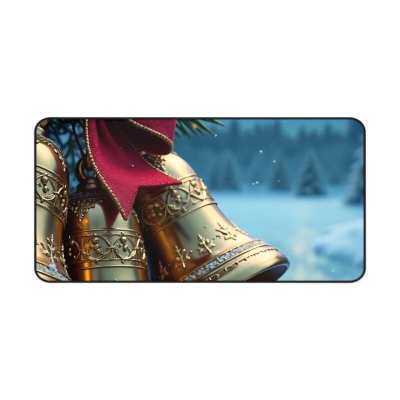 Festive Christmas Desk Mat with Snowy Scene and Holiday Bells - Image 9