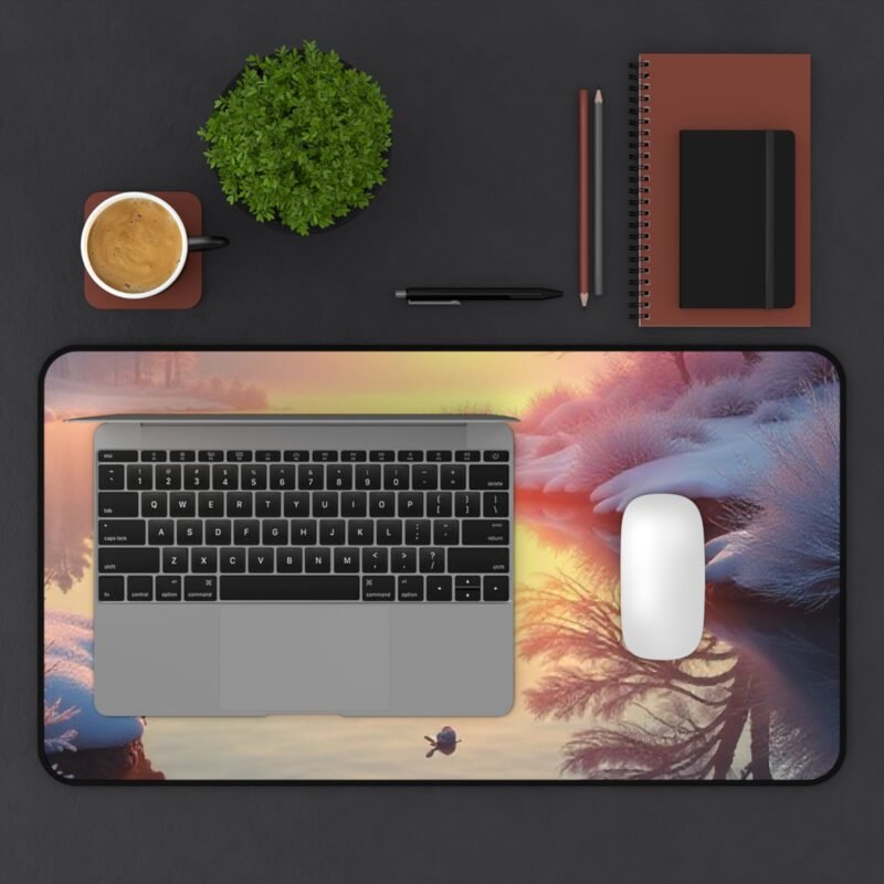 Winter Sunrise Nature-Themed Desk Mat for a Serene and Elegant Workspace - Image 7