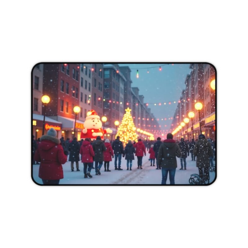 Christmas Desk Mat with Festive Winter Wonderland Design for Holiday Cheer