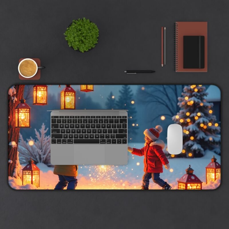 Festive Christmas Desk Mat with Winter Wonderland Scene and Holiday Cheer - Image 11