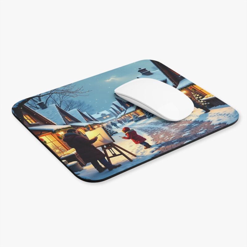 Winter Desk Mat with Festive Village Scene for Cozy Holiday Workspaces - Image 3