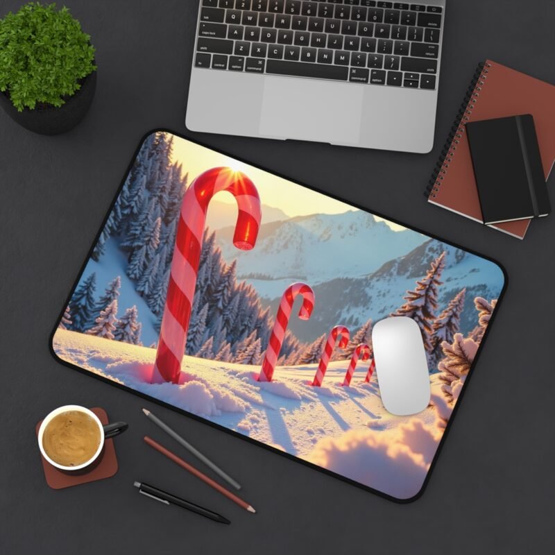 Holiday Desk Mat with Candy Cane Design for Festive Workspaces - Image 4