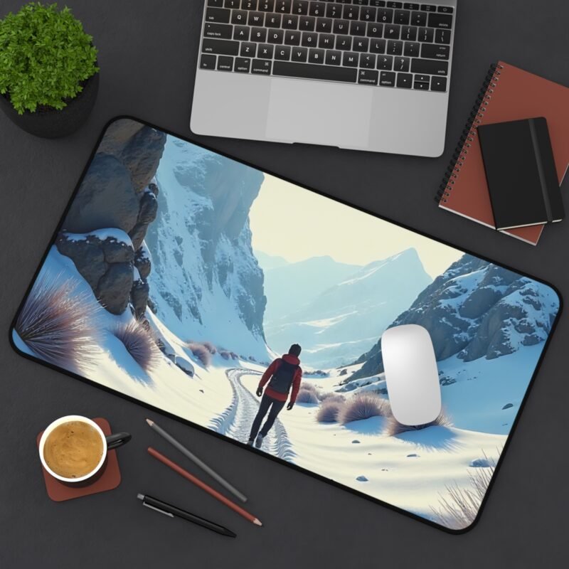 Winter Desk Mat with Tranquil Snowy Mountain Scene for a Calming Workspace - Image 8