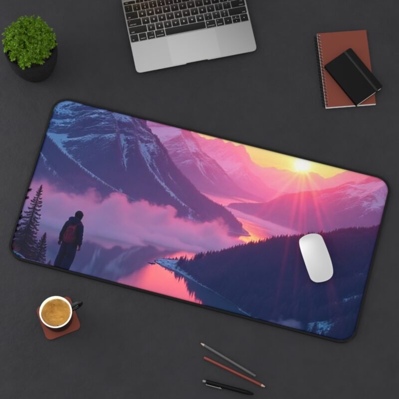 Mountain Desk Mat with Sunrise Design for Nature-Inspired Workspaces - Image 12