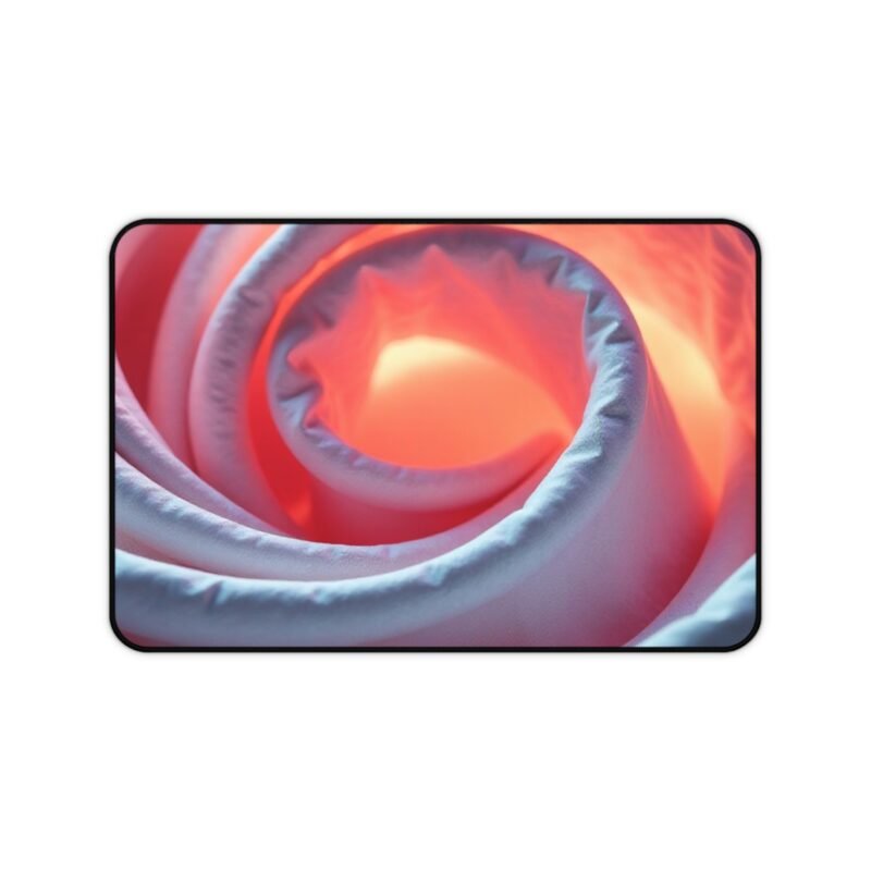Fiery Rose Aesthetic Desk Mat Vibrant Floral Design for Creative Workspaces