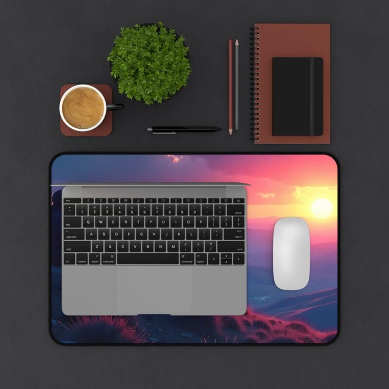 Mountain Desk Mat with Sunset Design for Adventurous Workspaces - Image 3