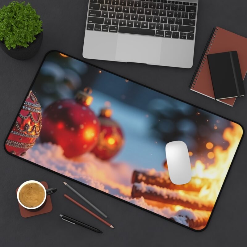 Festive Christmas Desk Mat with Cozy Winter Scene and Holiday Charm - Image 8