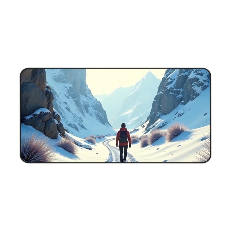 Winter Desk Mat with Tranquil Snowy Mountain Scene for a Calming Workspace - Image 9