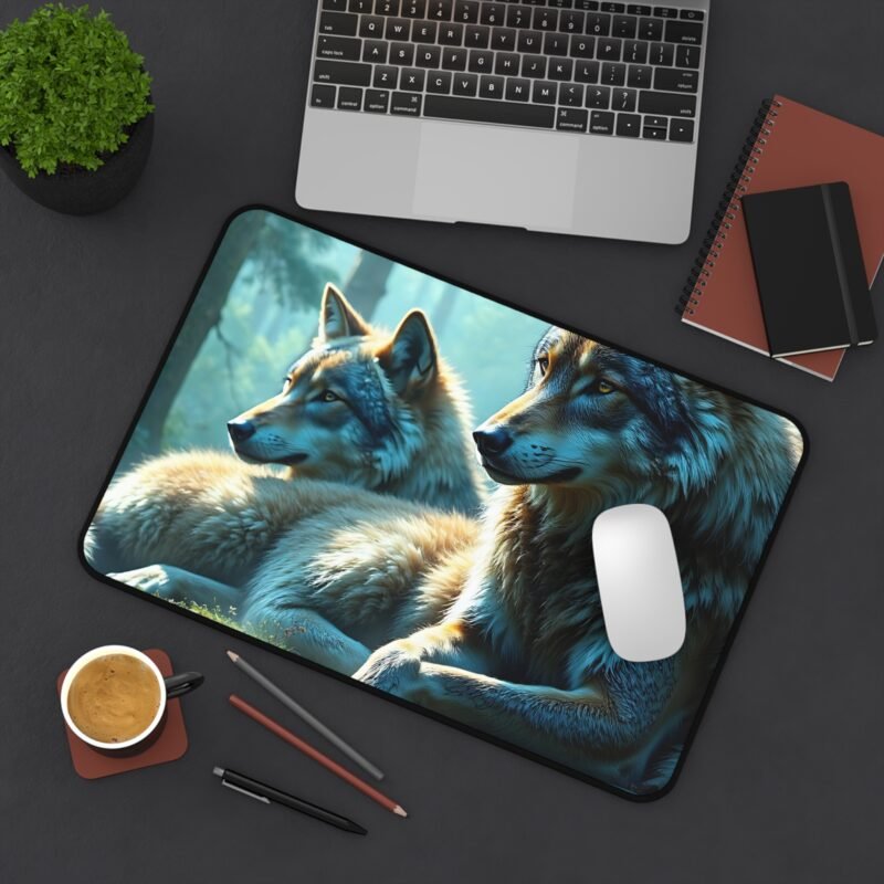 Majestic Wolf Desk Mat for Nature-Inspired Workspaces - Image 4