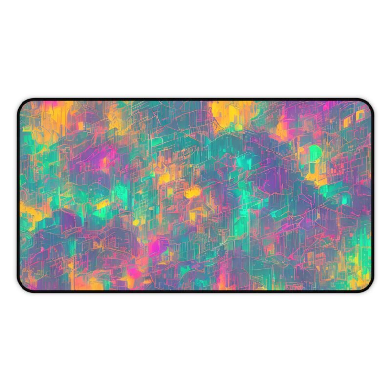 Cyberpunk Mouse Pad with Neon Cityscape - Vibrant Futuristic Desk Accessory for Gamers and Creatives - Image 5