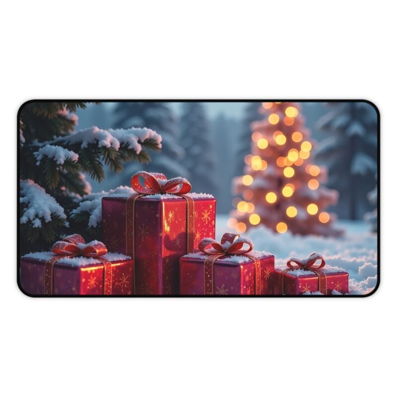Festive Christmas Desk Mat with Gift and Tree Design for Holiday Cheer - Image 5