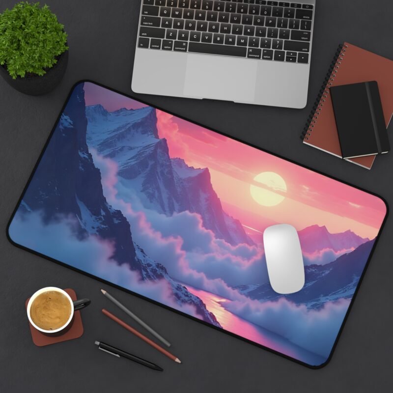 Mountain Desk Mat with Majestic Sunset Design for Serene Workspace - Image 8